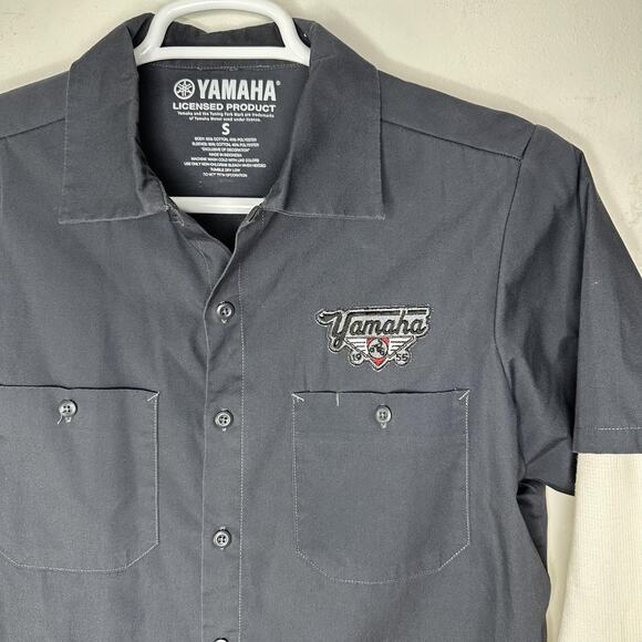 Yamaha Shirt Mens Small Gray Layered Thermal Sleeves Mechanic Workwear Utility - Picture 3 of 7
